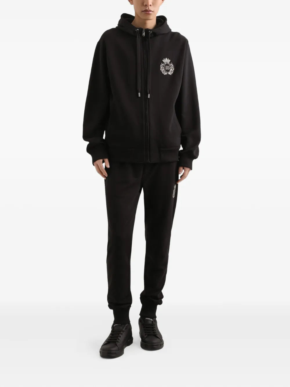 Dolce & gabbana logo-applqiué zip-up hoodie-DOLCE&GABBANA-Verso