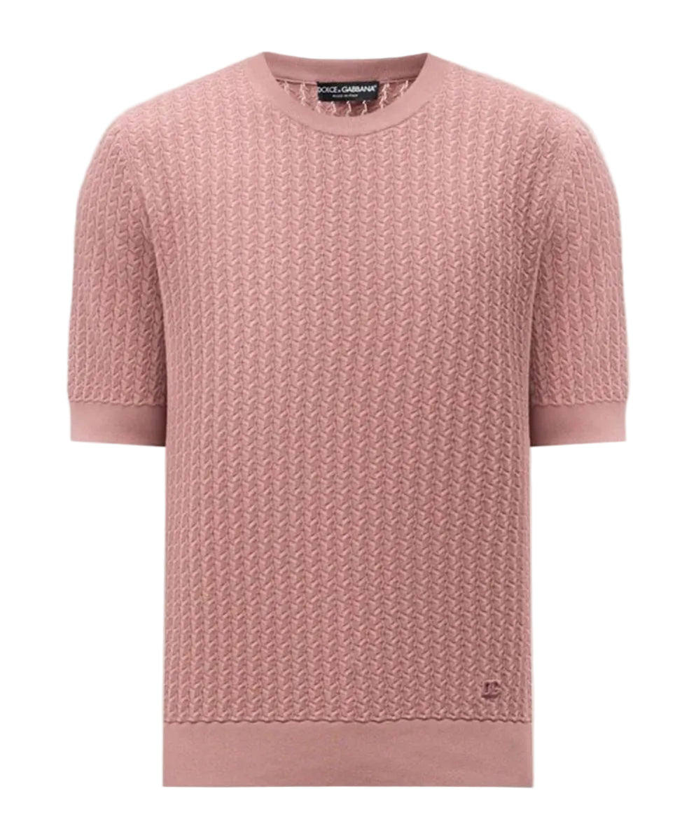 Dolce & gabbana short-sleeve knitted t-shirt-DOLCE&GABBANA-Verso