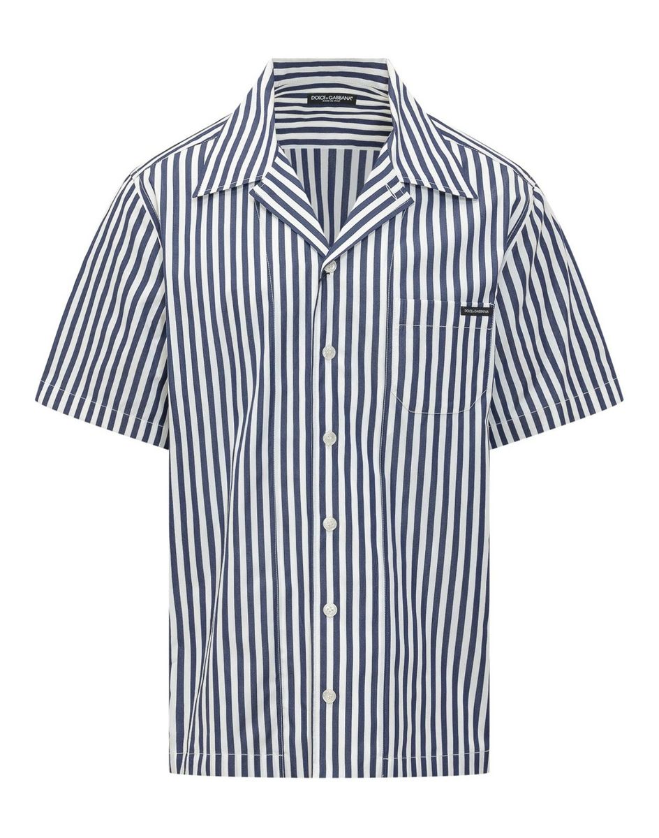 Dolce & gabbana short-sleeved striped shirt-DOLCE&GABBANA-Verso