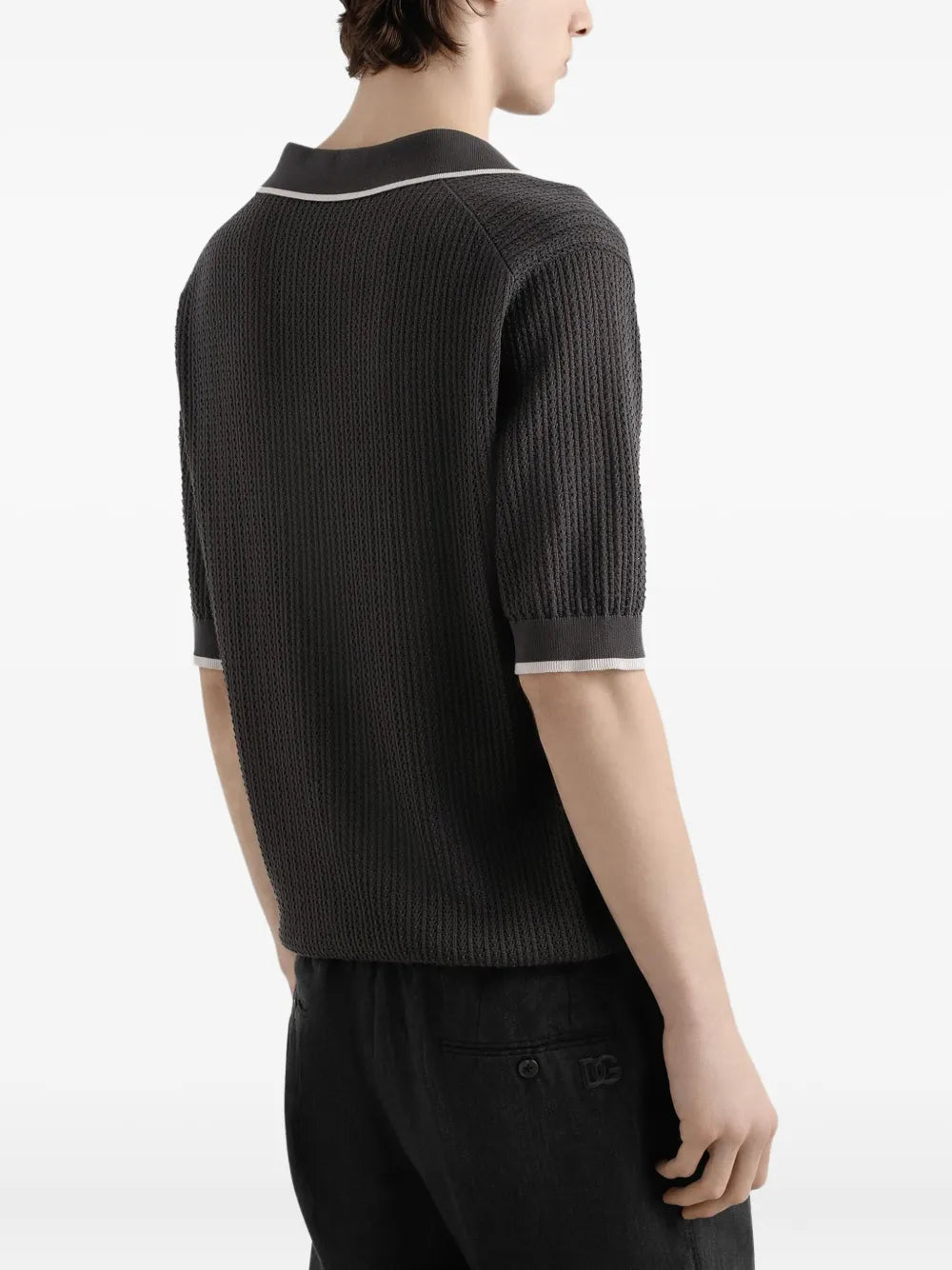 Dolce & gabbana textured-knit polo top-DOLCE&GABBANA-Verso