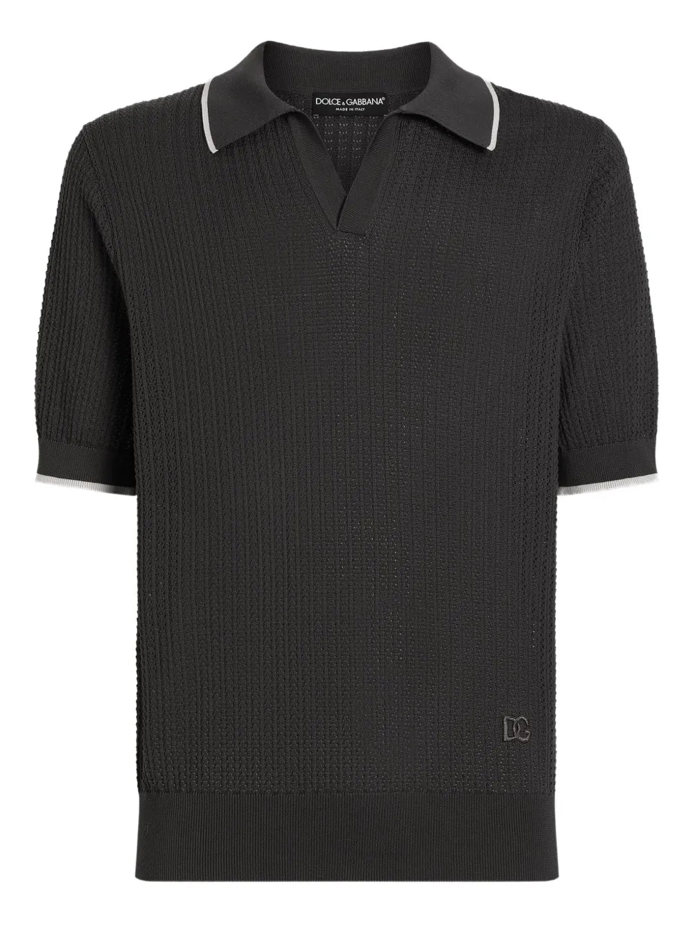 Dolce & gabbana textured-knit polo top-DOLCE&GABBANA-Verso