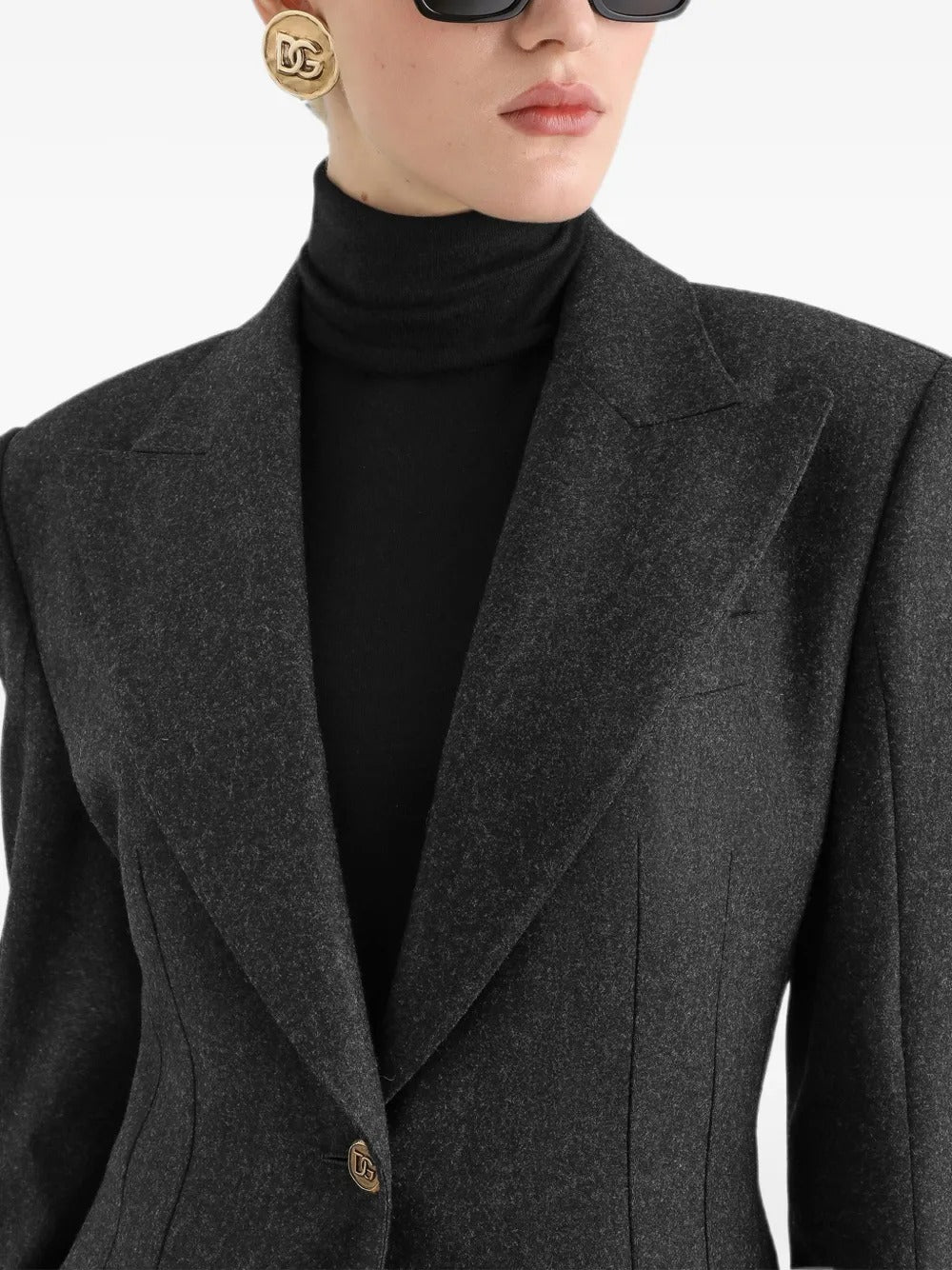 Dolce & gabbana turlington single-breasted jacket in wool flannel-DOLCE&GABBANA-Verso