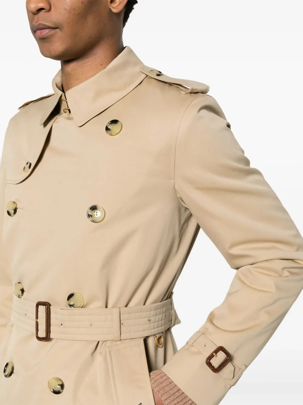 Double-breasted Cotton Trench Coat-BURBERRY-Verso