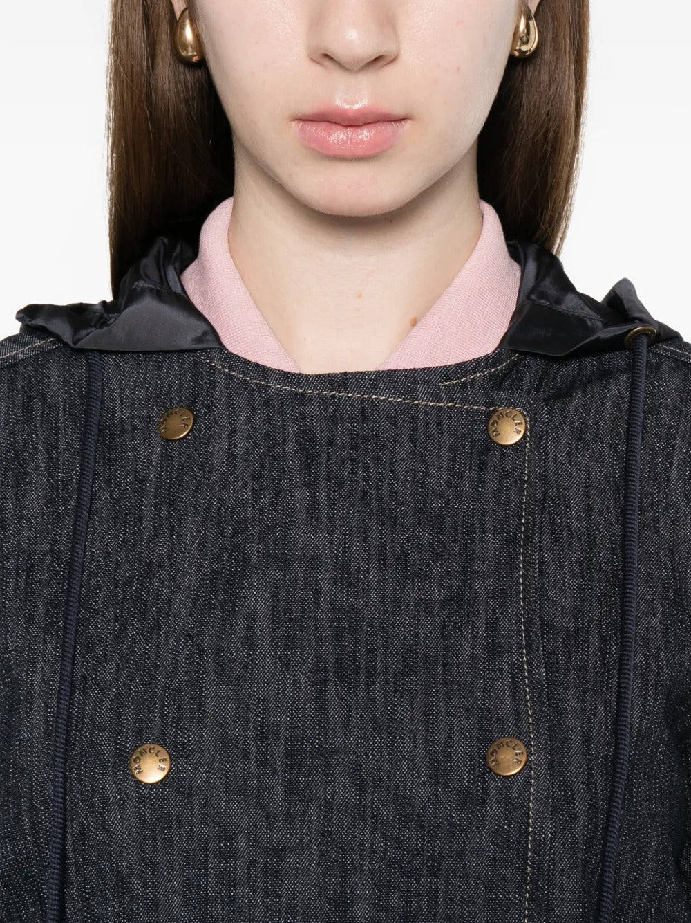 Double-breasted Hooded Jacket-MONCLER-Verso