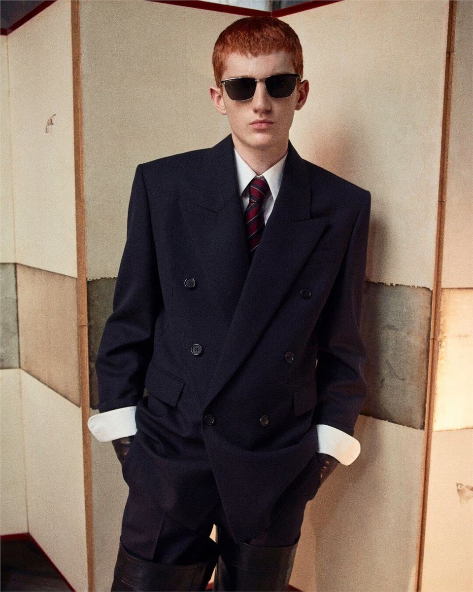 Double-breasted jacket in wool-SAINT LAURENT-Verso