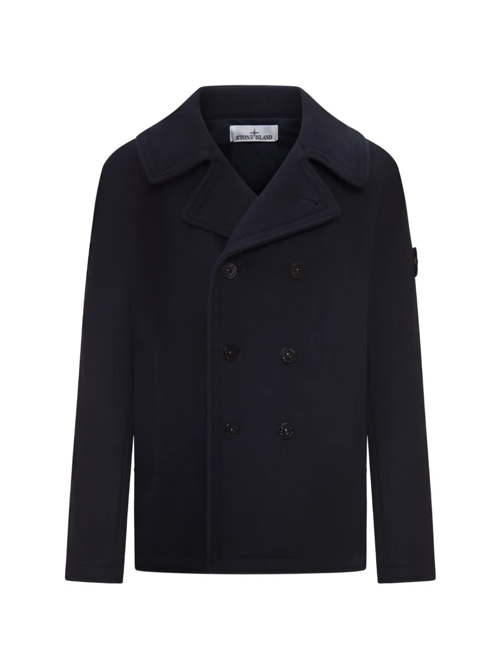 Double-breasted wool peacoat-STONE ISLAND-Verso