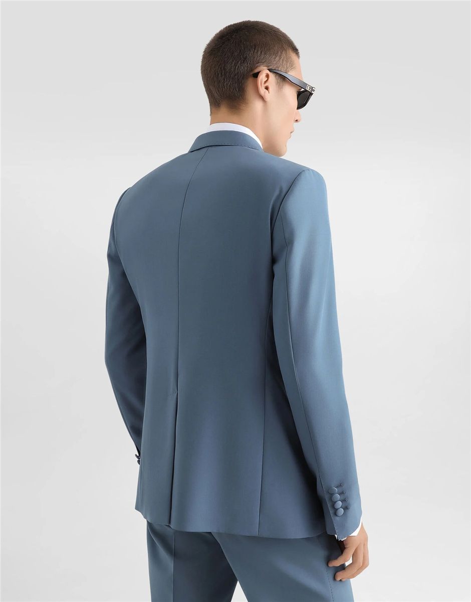 Double-breasted wool poplin jacket-DOLCE&GABBANA-Verso