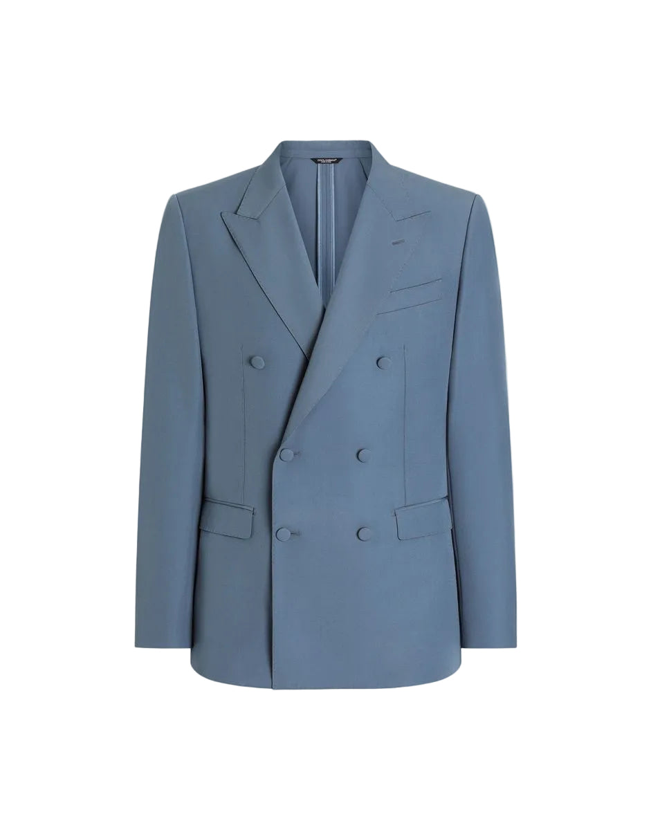 Double-breasted wool poplin jacket-DOLCE&GABBANA-304597-50-Verso