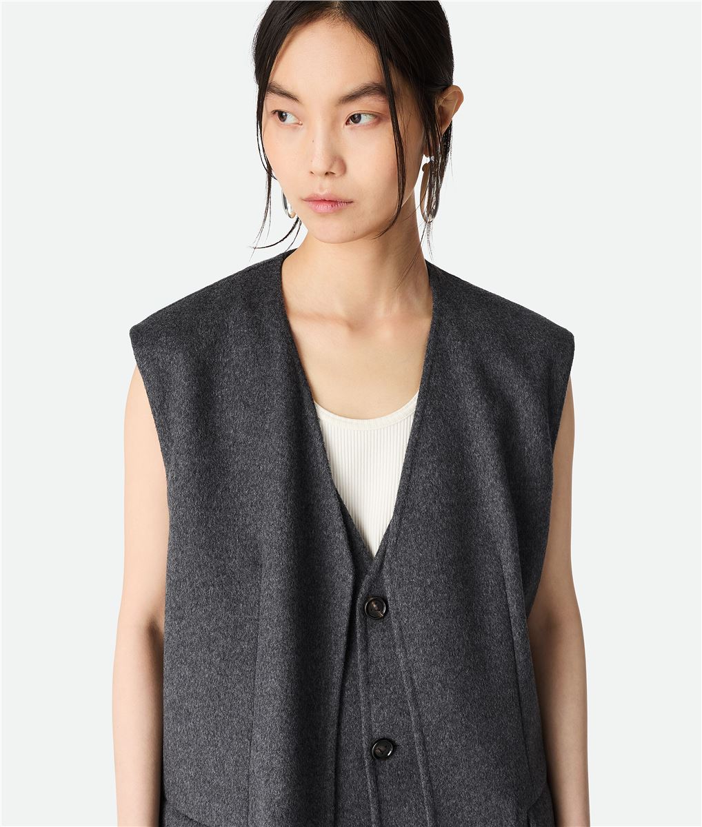 DOUBLE FACE WOOL GILET-BOTTEGA VENETA-Verso