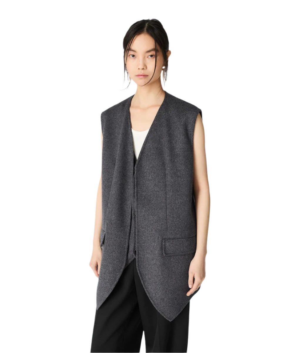 DOUBLE FACE WOOL GILET-BOTTEGA VENETA-Verso