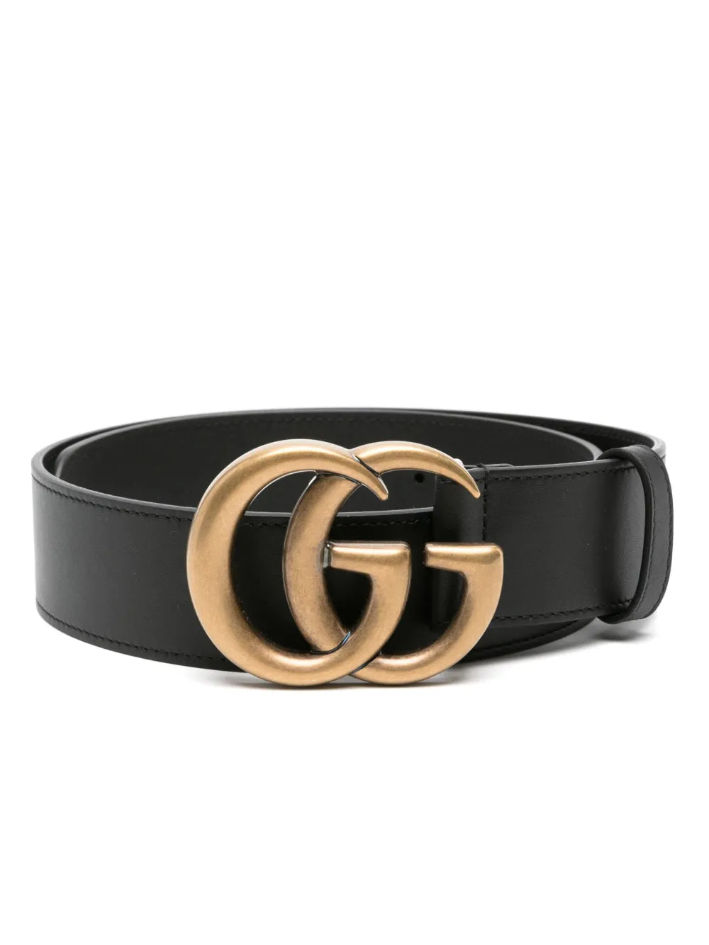 Double g leather belt-GUCCI-Verso
