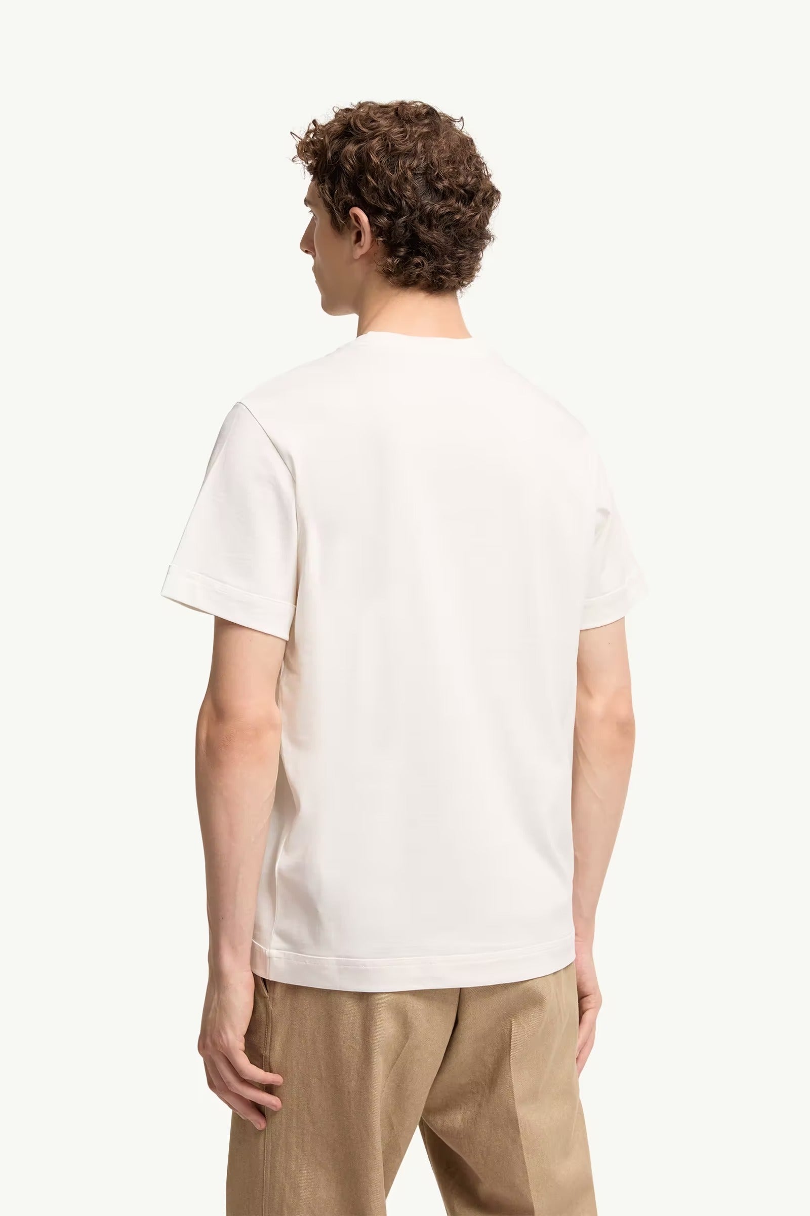 Double leather logo cotton t-shirt-MONCLER-Verso