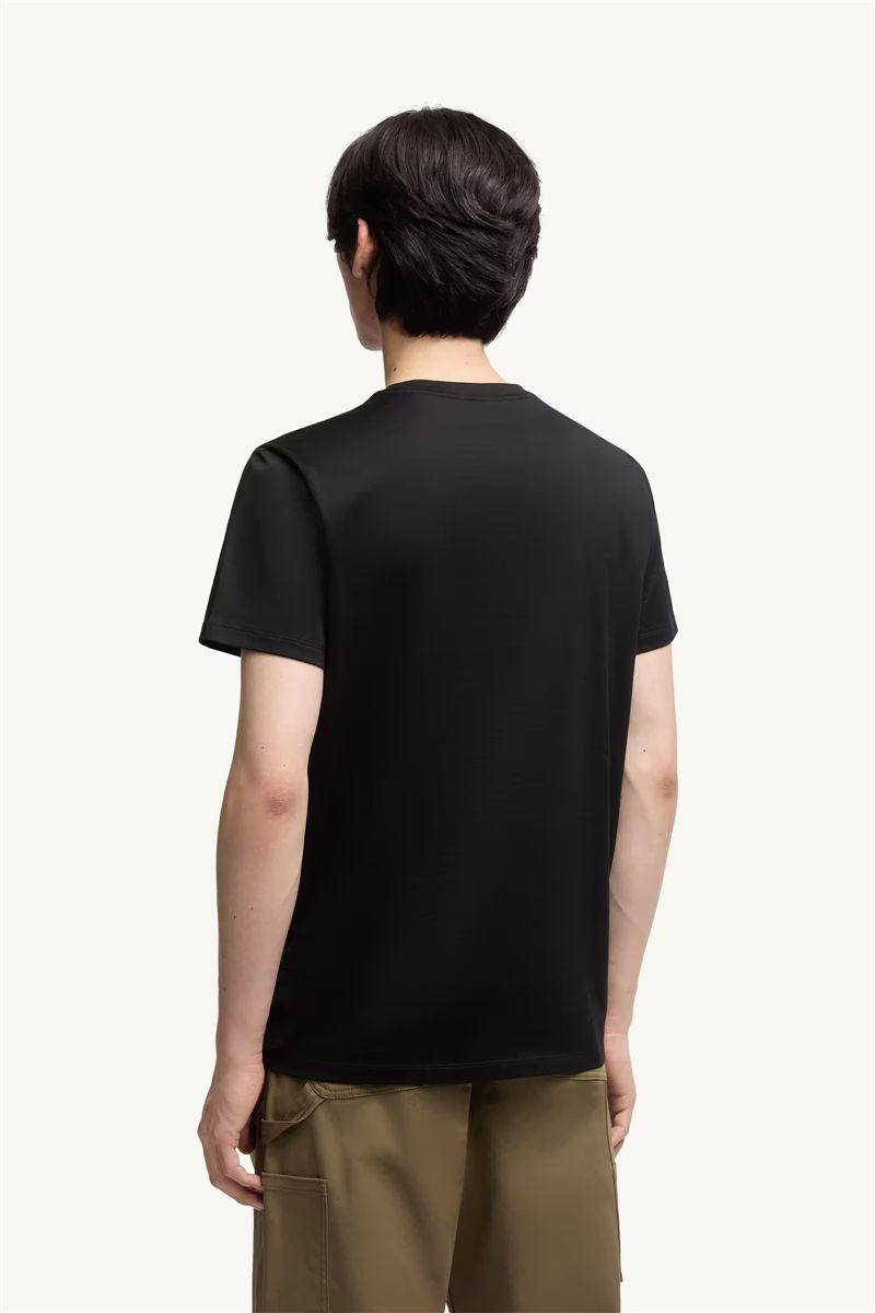 Double logo patch cotton t-shirt-MONCLER-Verso