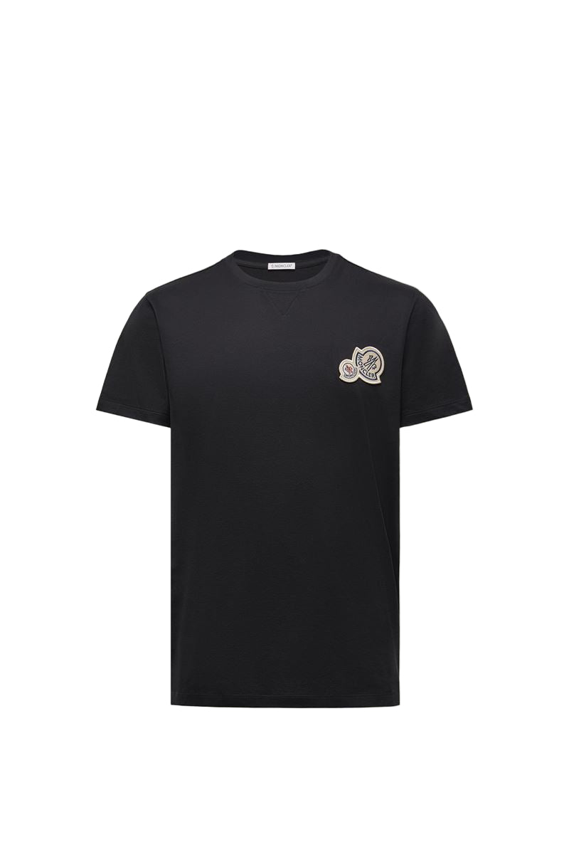 double logo patch cotton t-shirt-MONCLER-Verso