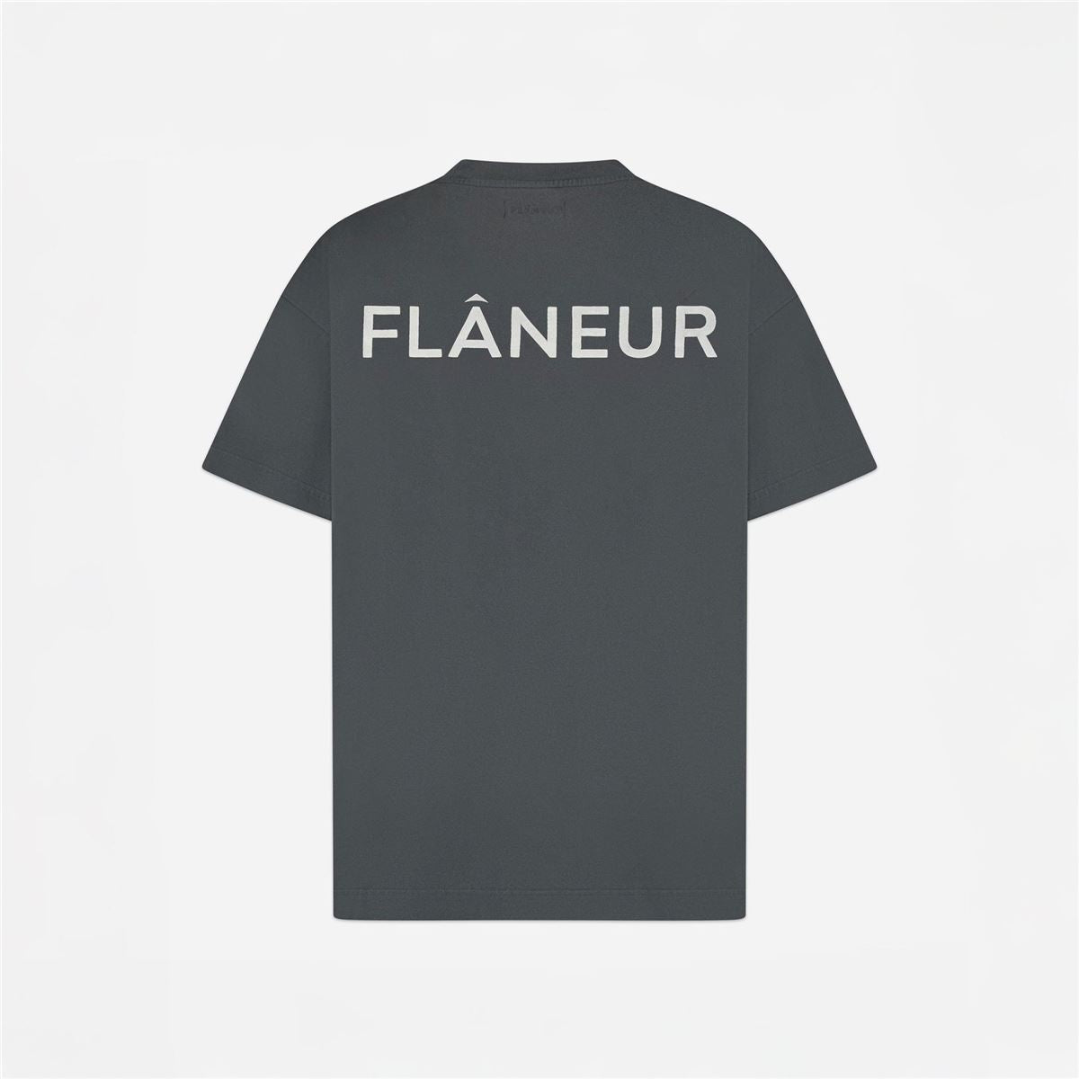 double logo washed t-shirt-FLANEUR-Verso