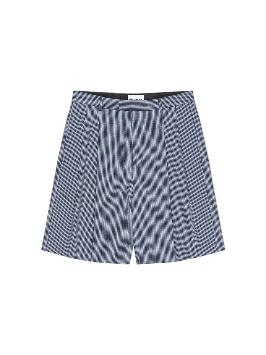 Double pleat checked bermuda shorts in cotton-GIVENCHY-Verso