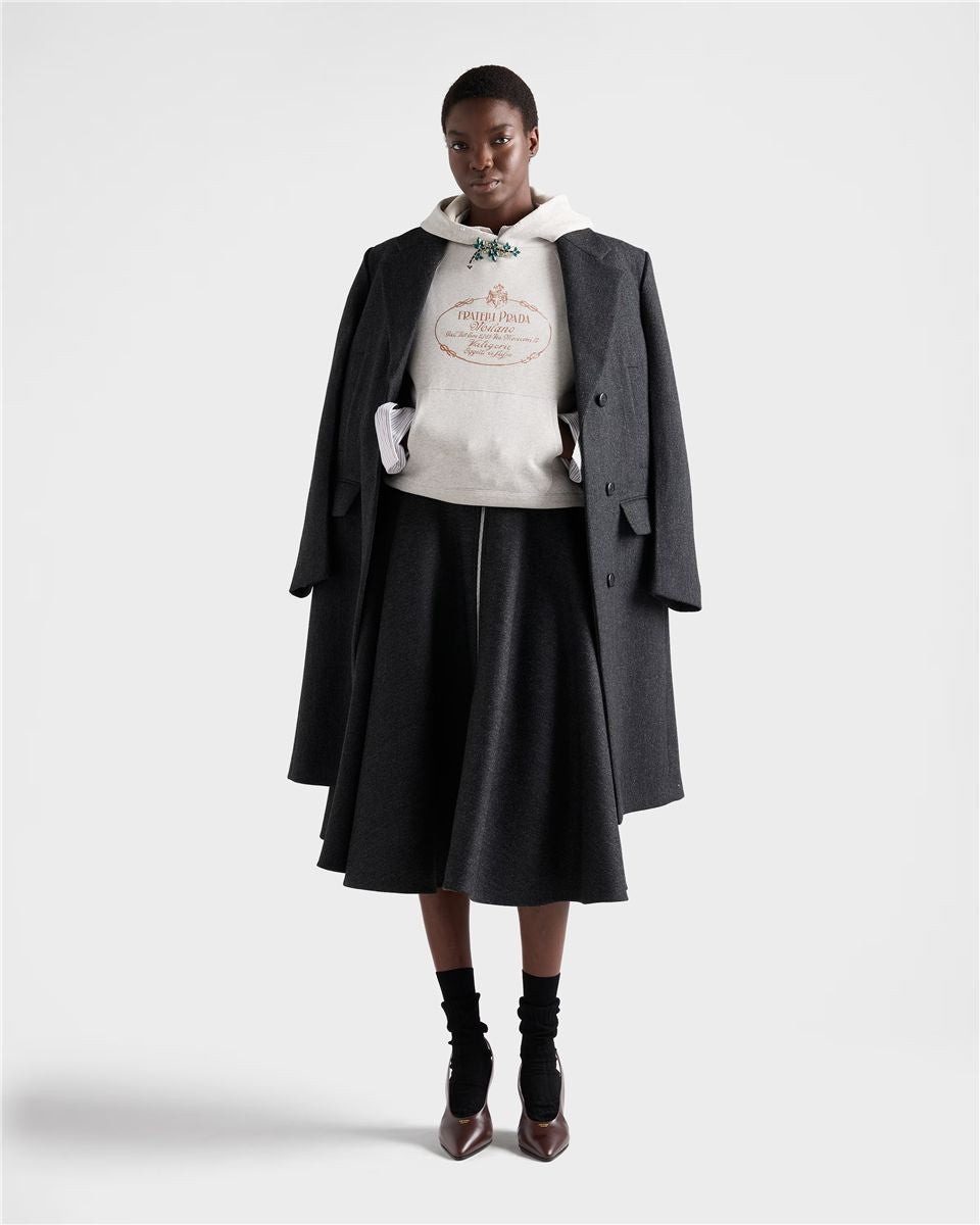 Double Wool Midi-Skirt-PRADA-Verso
