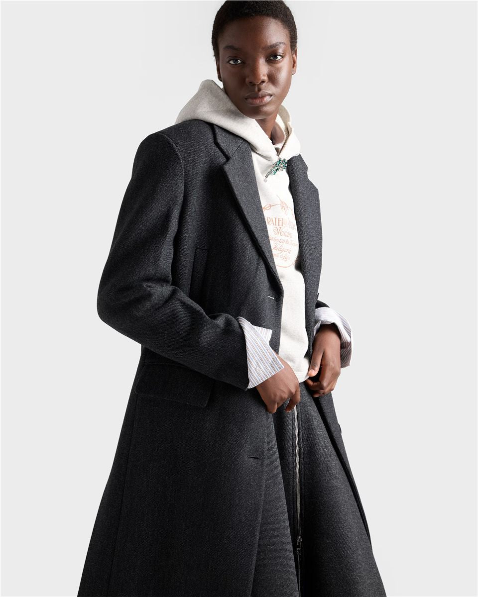 Double Wool Midi-Skirt-PRADA-Verso