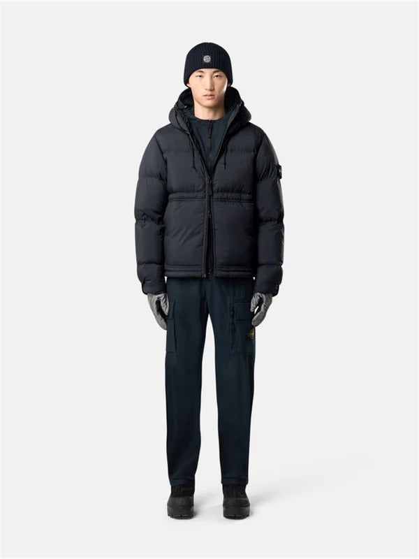 Down Parka with Water Resistance and Snap Pockets-STONE ISLAND-Verso