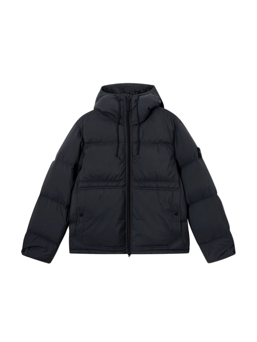 Down parka with water resistance and snap pockets-STONE ISLAND-Verso