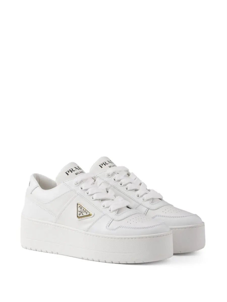 DOWNTOWN BOLD LEATHER SNEAKERS PRADA