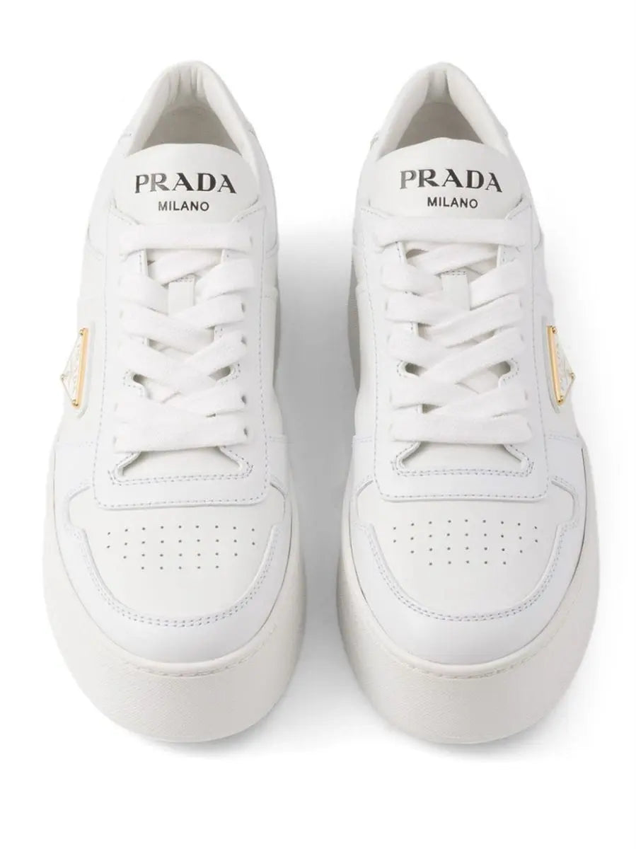 DOWNTOWN BOLD LEATHER SNEAKERS PRADA