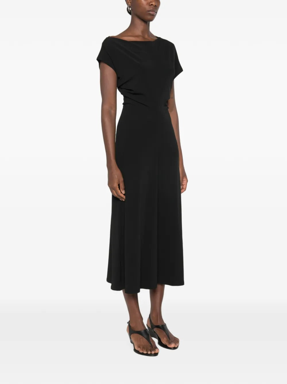 Draped-design midi dress-VINCE-Verso
