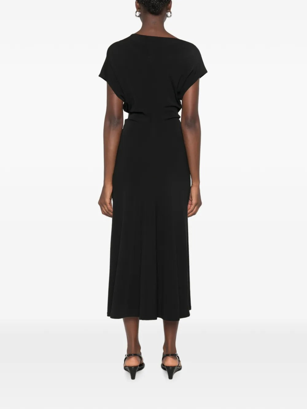 Draped-design midi dress-VINCE-Verso