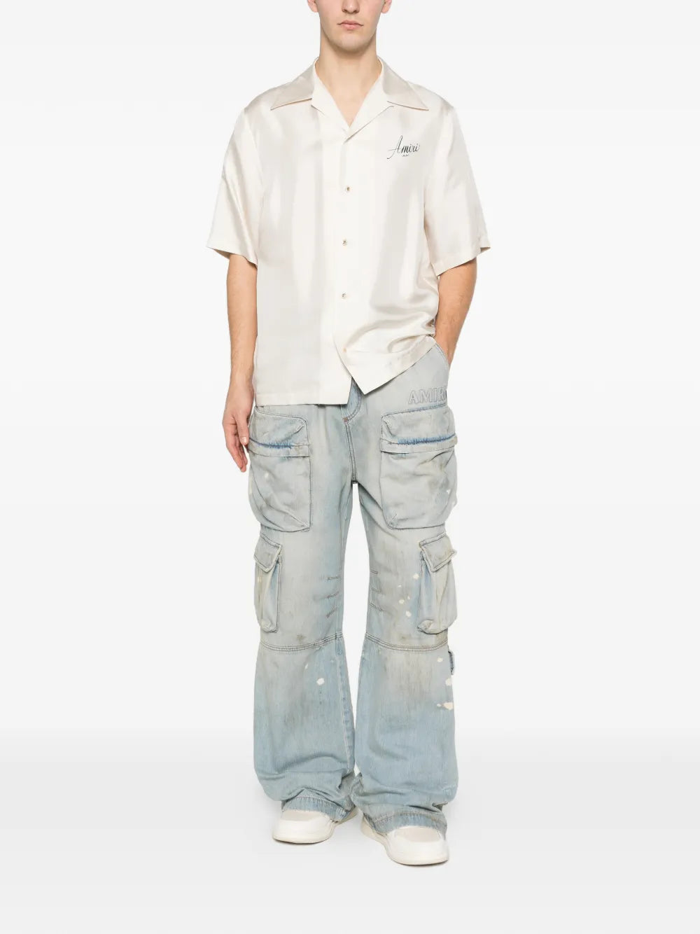 Drawstring-fastening cargo jeans-AMIRI-Verso