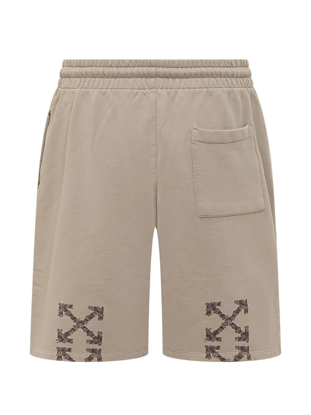 Drawstring heraldic print shorts-OFF-WHITE-Verso