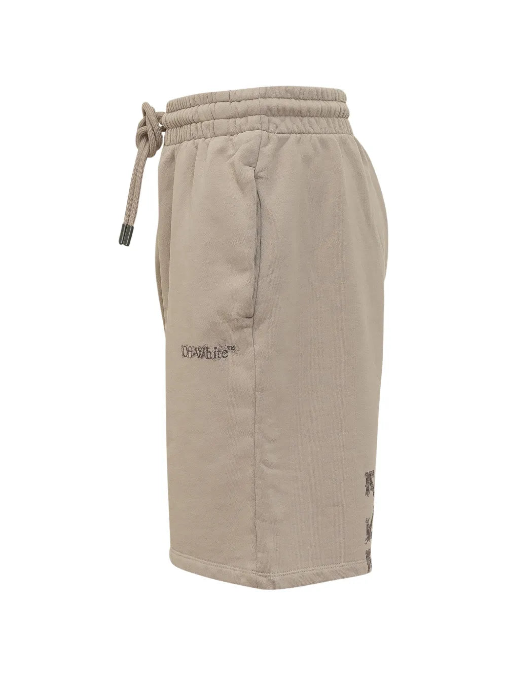 Drawstring heraldic print shorts-OFF-WHITE-Verso