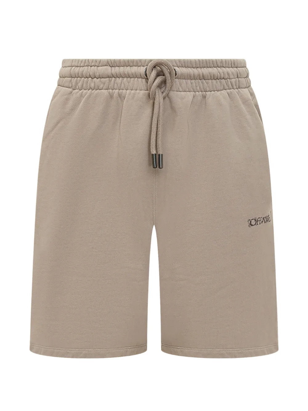 Drawstring heraldic print shorts-OFF-WHITE-Verso