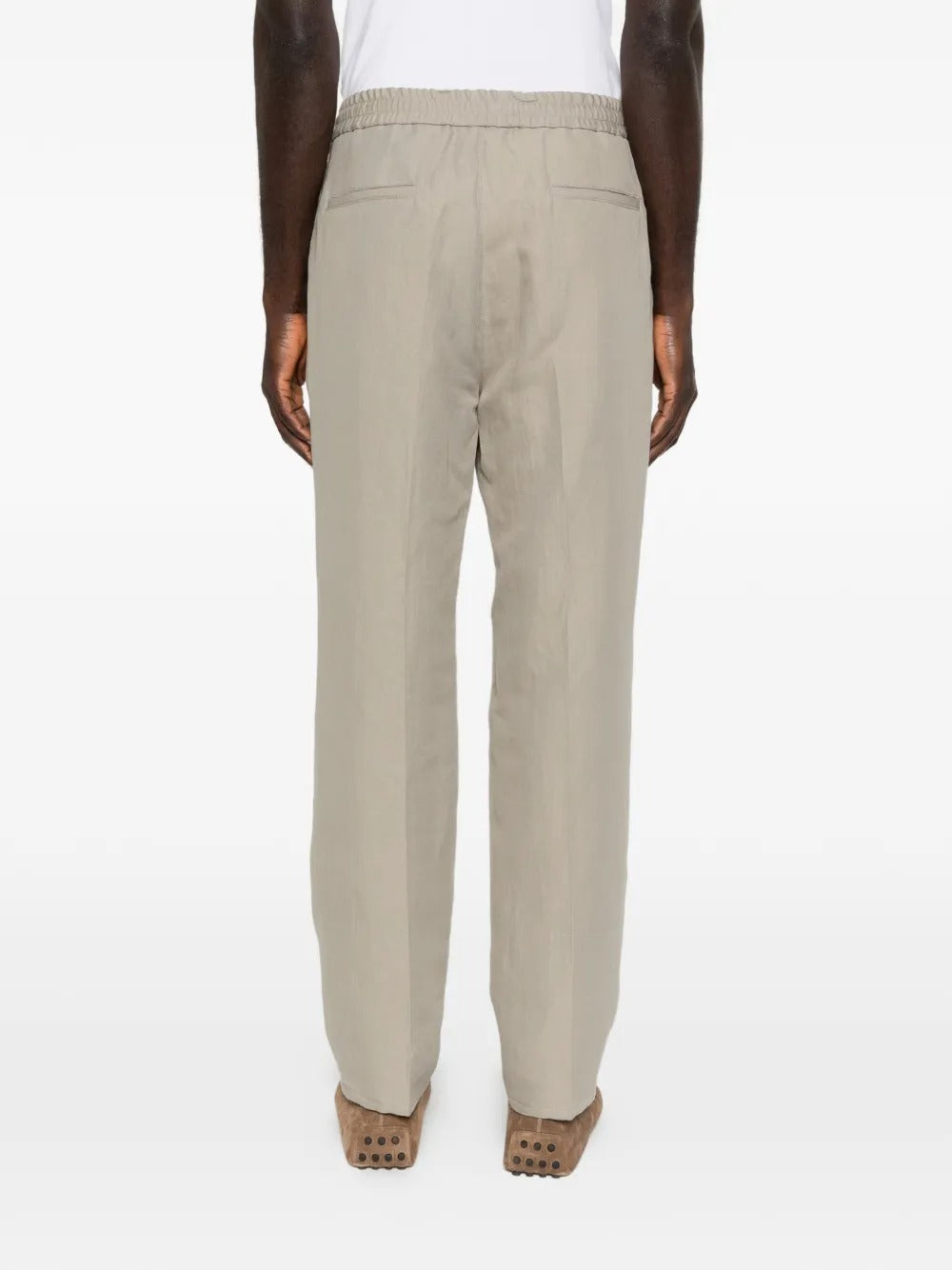 Drawstring Pleated Trousers-BRUNELLO CUCINELLI-Verso