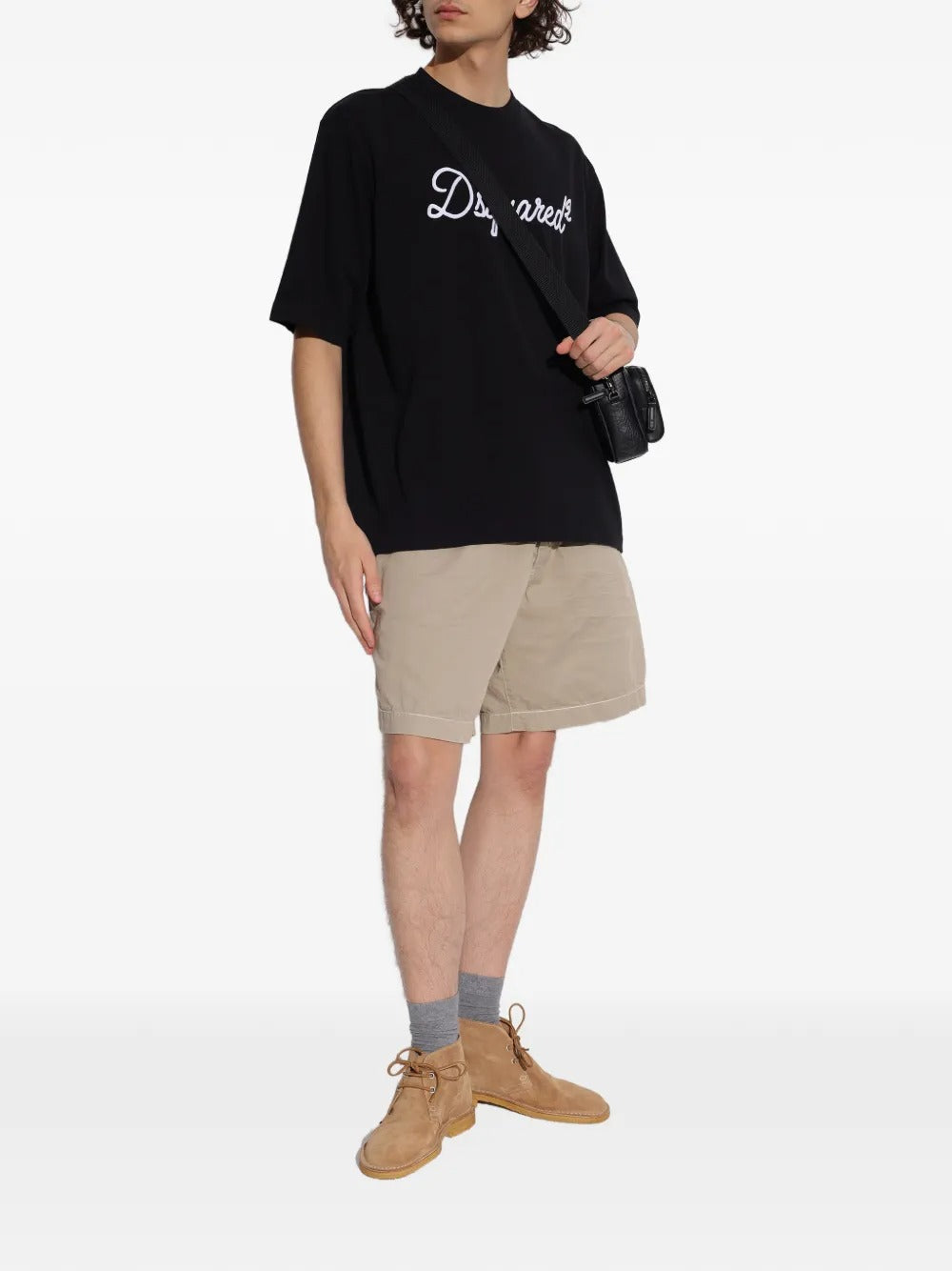 Drawstring Straight Shorts-DSQUARED2-Verso