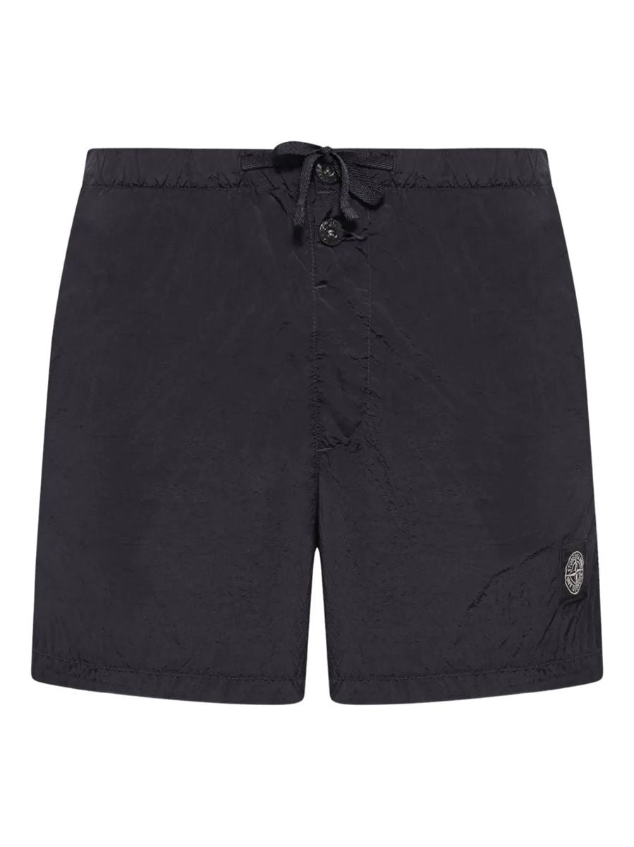 Drawstring stripe shorts-STONE ISLAND-Verso