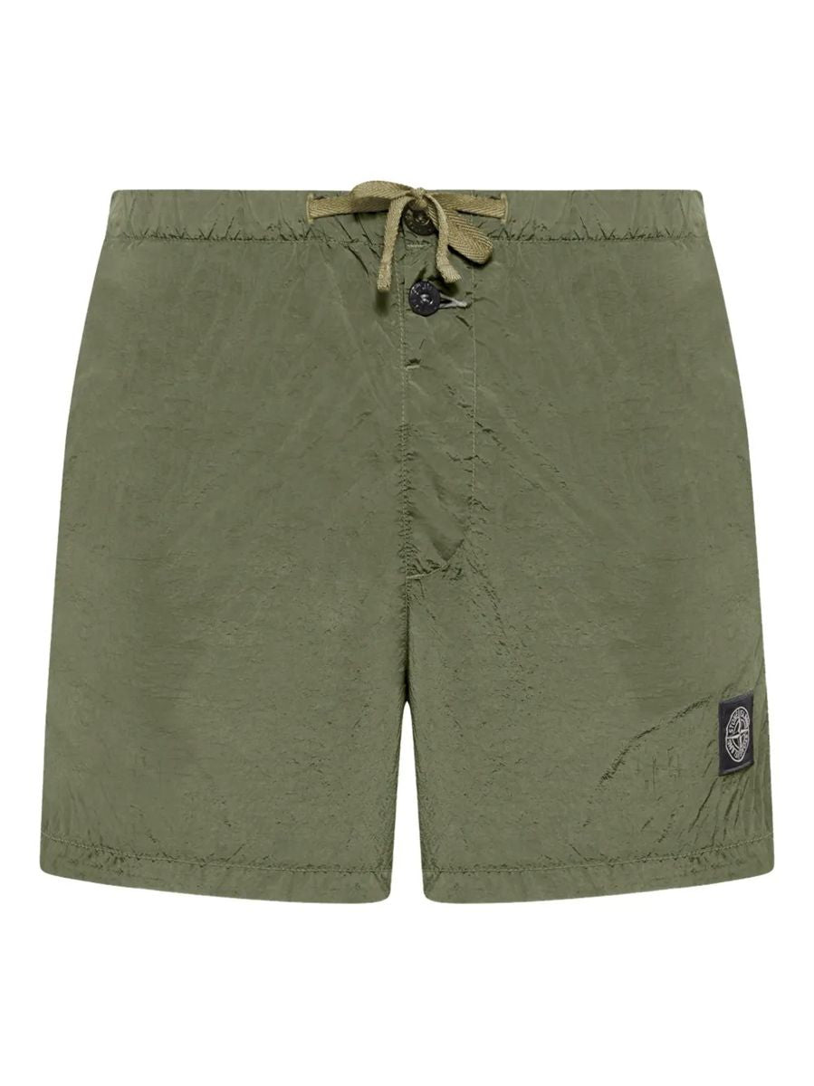 Drawstring stripe shorts-STONE ISLAND-Verso