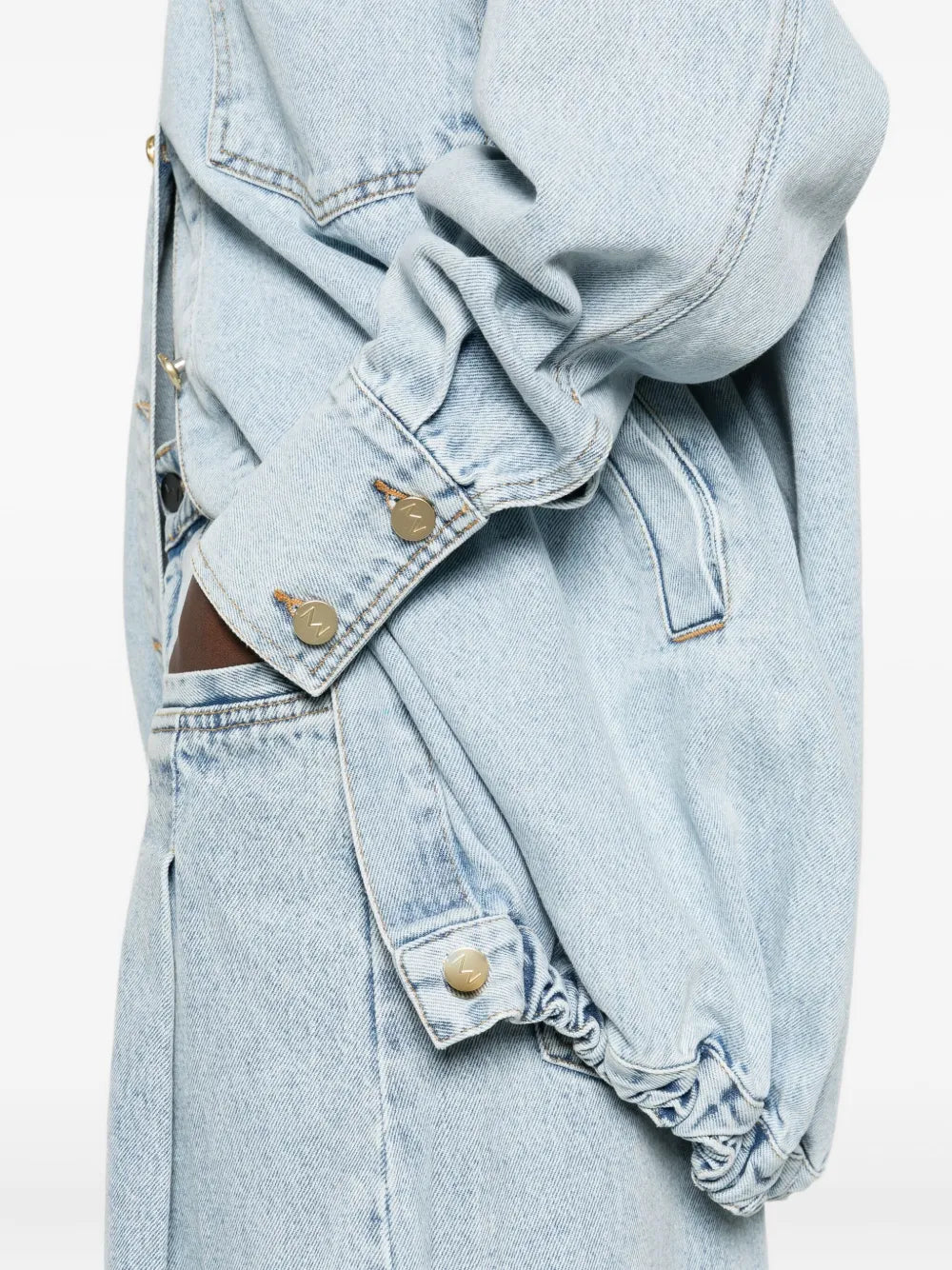 Drop-shoulder denim jacket-THE MANNEI-Verso