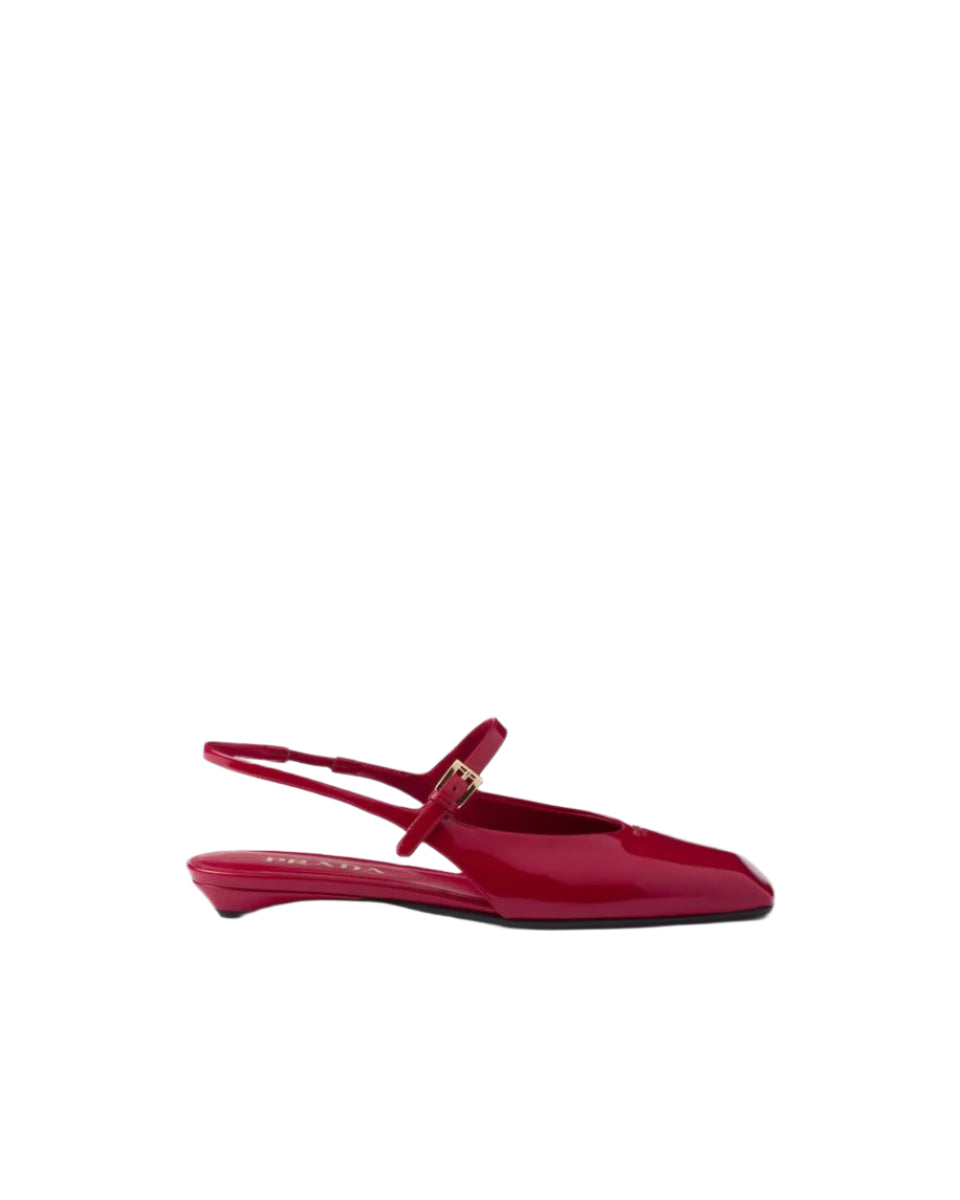 PATENT LEATHER SLINGBACK BALLERINAS -  PRADA -  Verso