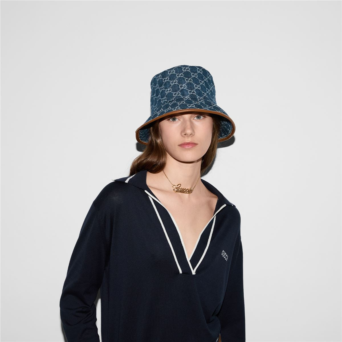 GG DENIM BUCKET HAT -  GUCCI -  Verso
