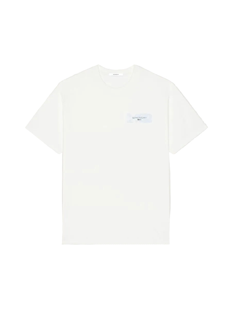 T-shirt in cotton with givenchy paris paint print