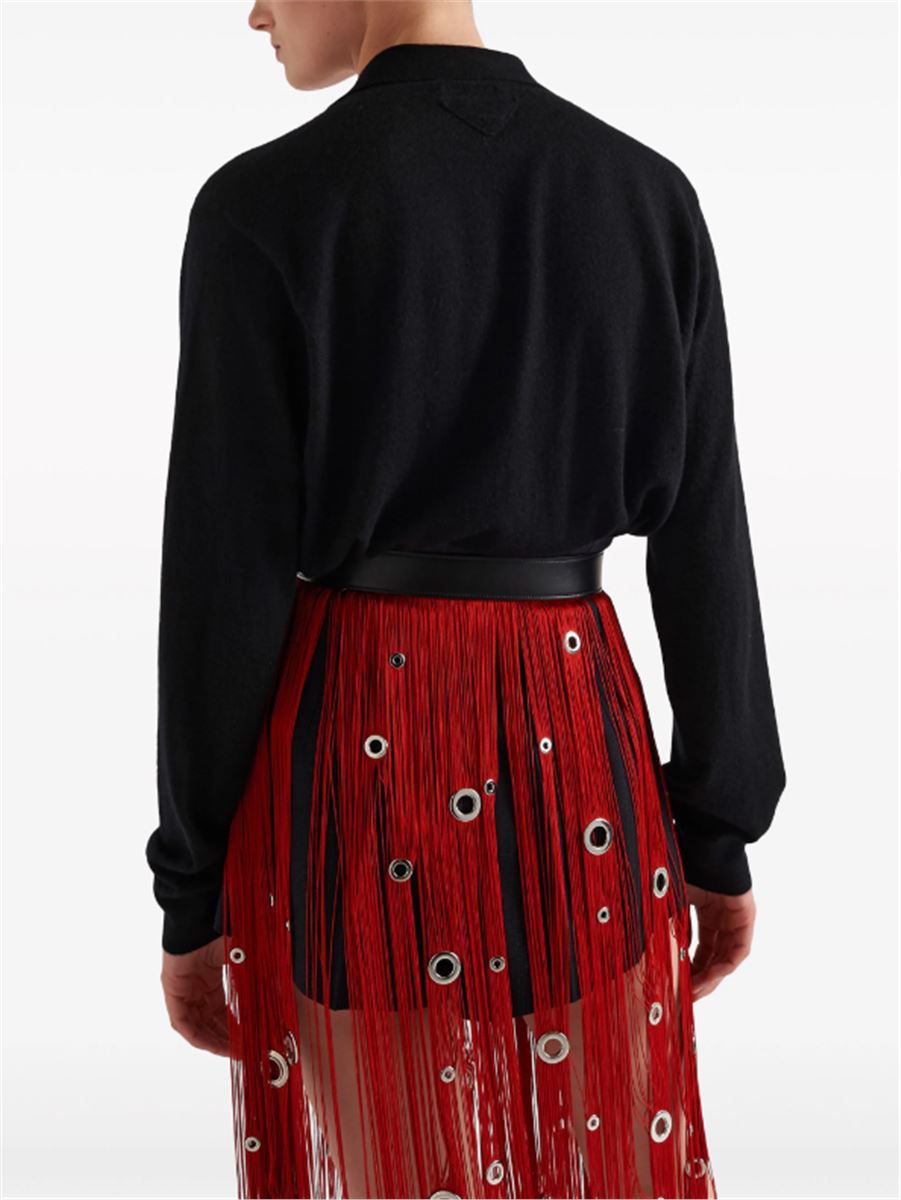LONG-SLEEVE CASHMERE POLO SHIRT PRADA