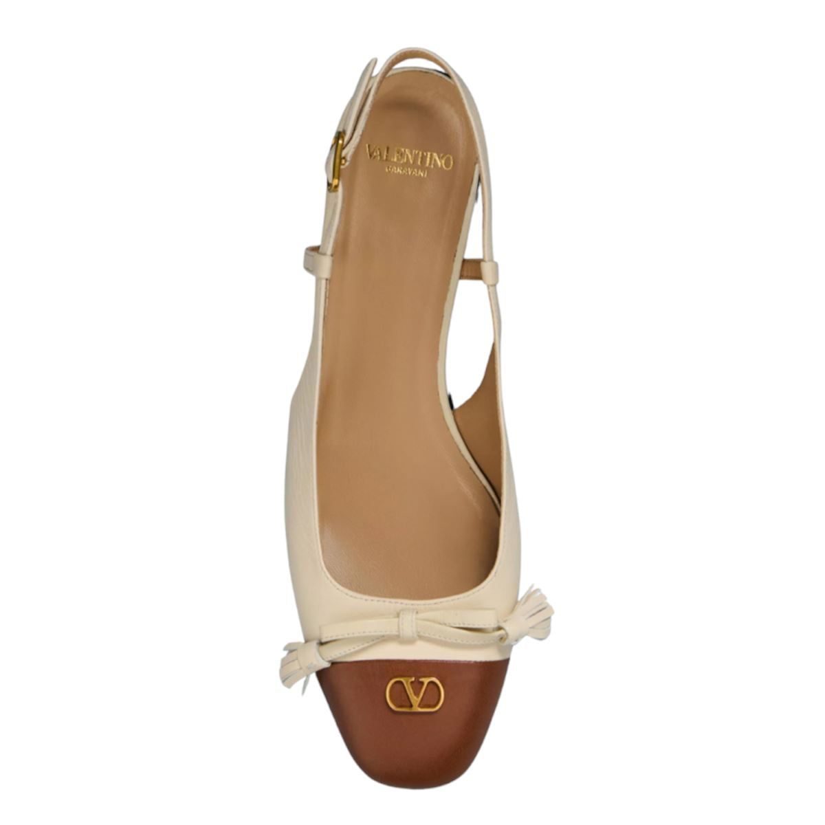BACK STRAP BALLERINAS VALET DU ROI TWO-TONE CALF LEATHER - VALENTINO - Verso