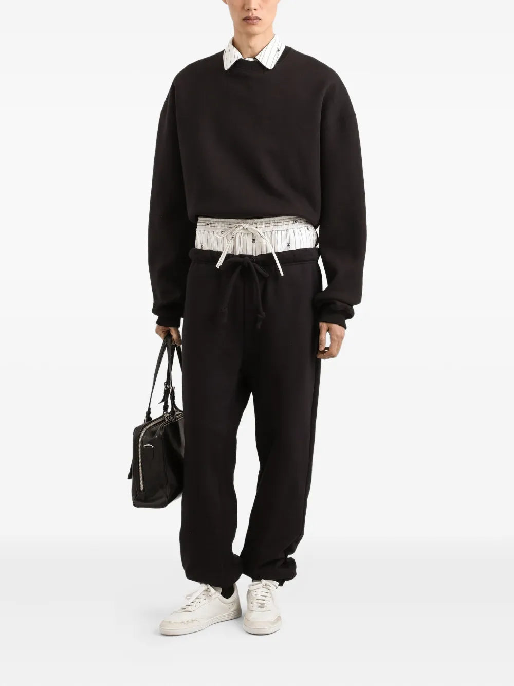 Cropped long-sleeve sweatshirt
