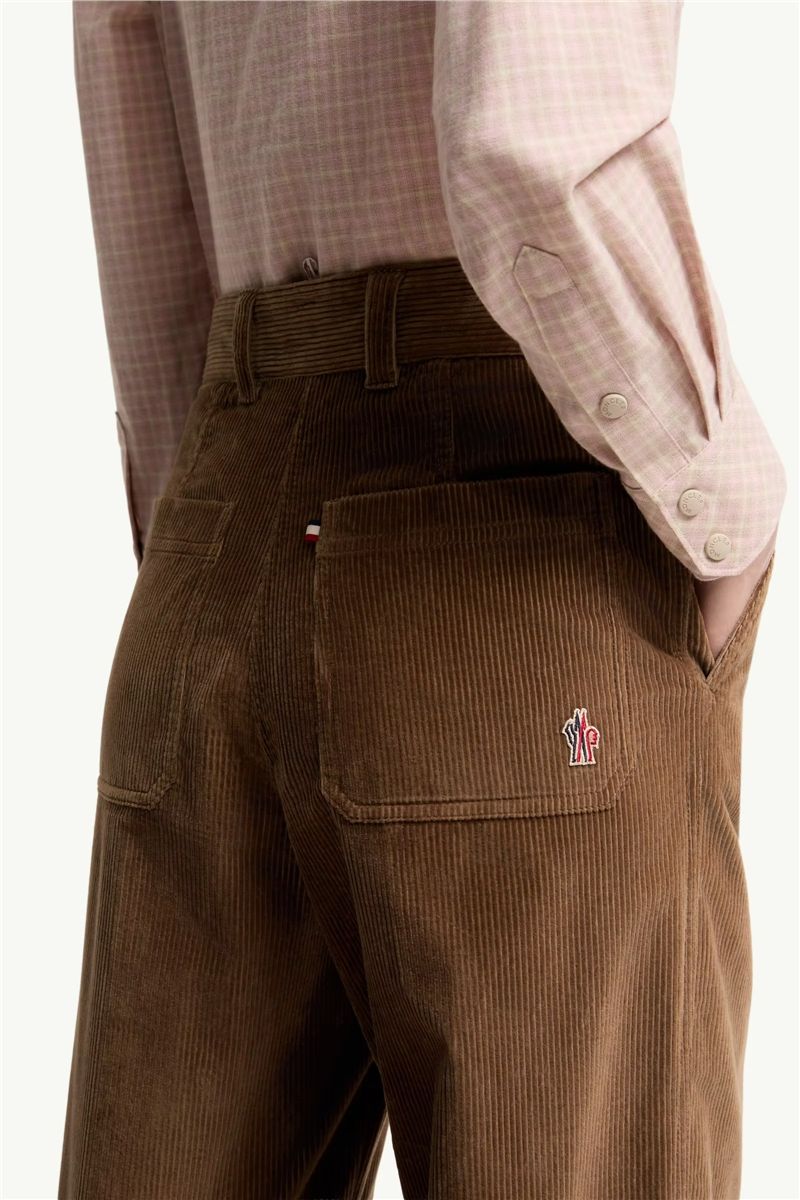 Corduroy wide leg trousers-MONCLER-Verso