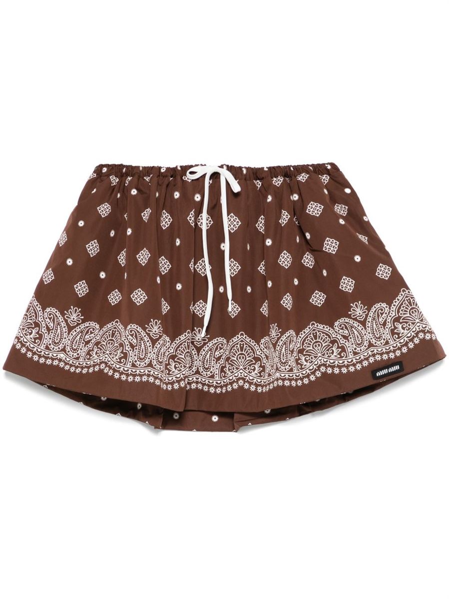 PAISLEY-PRINT MINI SKIRT - MIU MIU - Verso