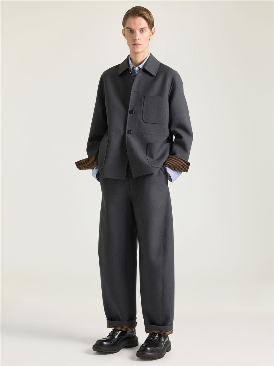 Overshirt in wool with checked reverse-GIVENCHY-Verso