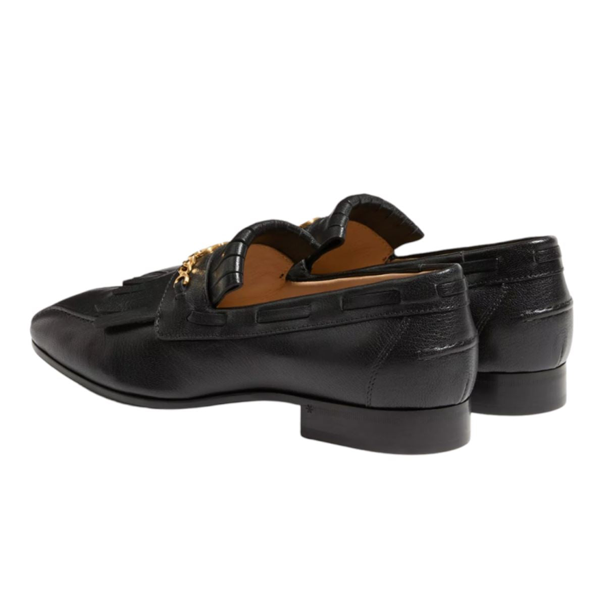 MOCCASINS WITH GOLD V LOGO SIGNATURE AND FRINGES. - VALENTINO - Verso