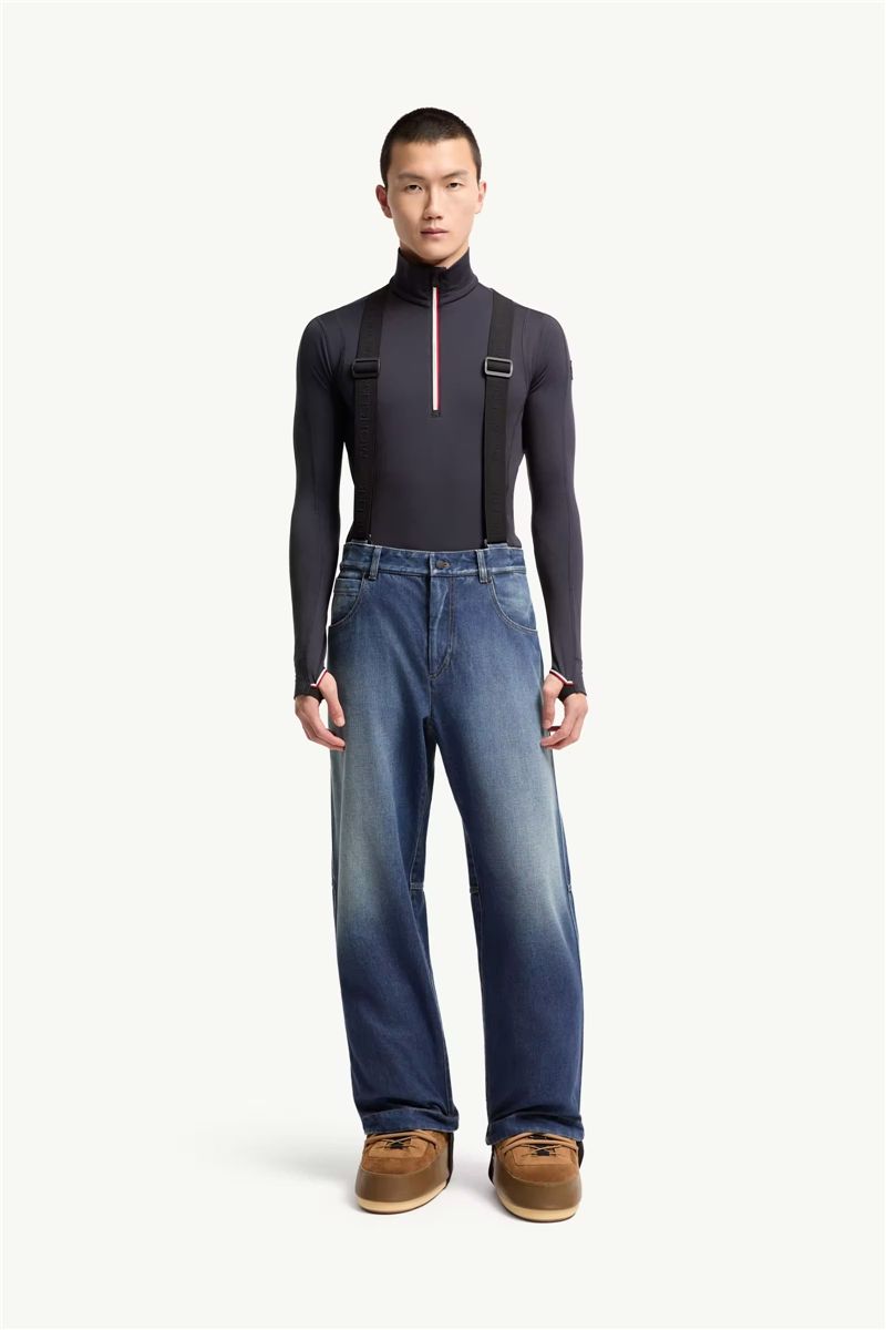 Denim ski trousers-MONCLER-Verso