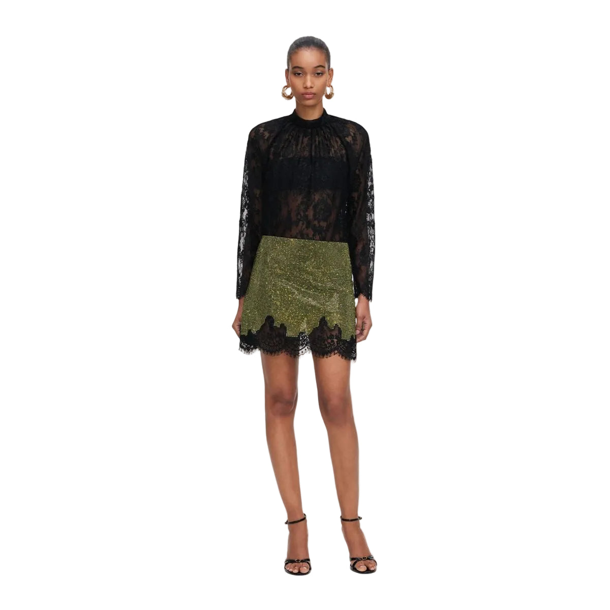 Green Crystal Chainmail Mini Skirt