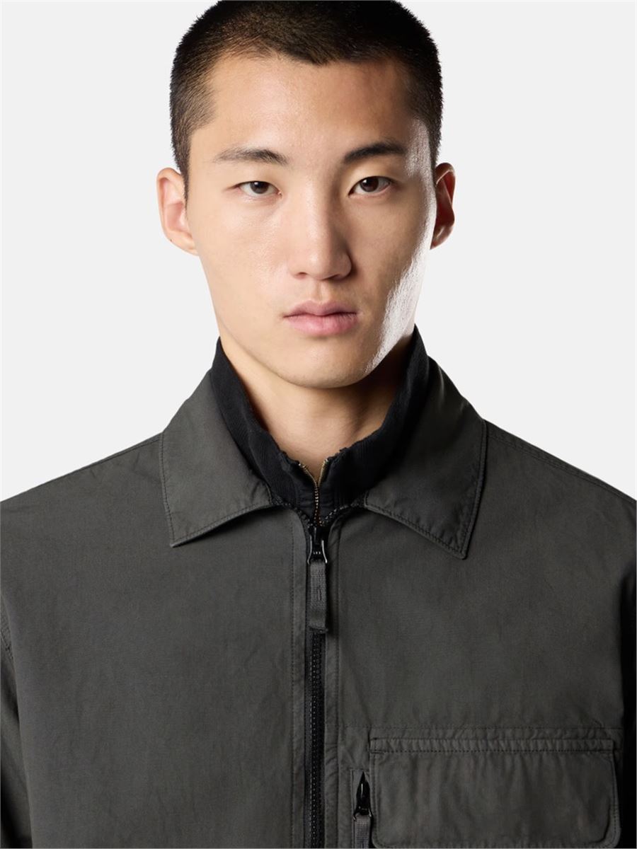 Comfort-fit overshirt with layered chest pockets